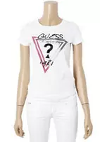 tee shirt mujer guess short sleeve genereux cotton 2013 france sm pure white